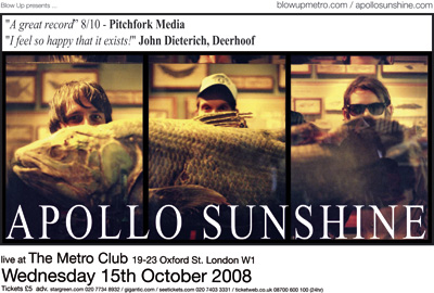 Apollo Sunshine live at the Blow Up Metro Club London